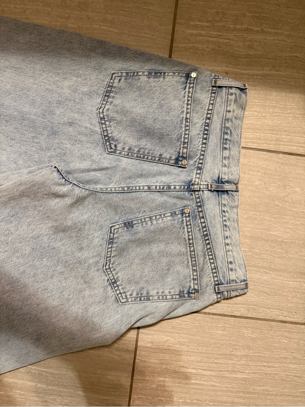 Light Blue Wide-Leg Heavy Denim Jeans - Unbranded - Picture 8 of 9